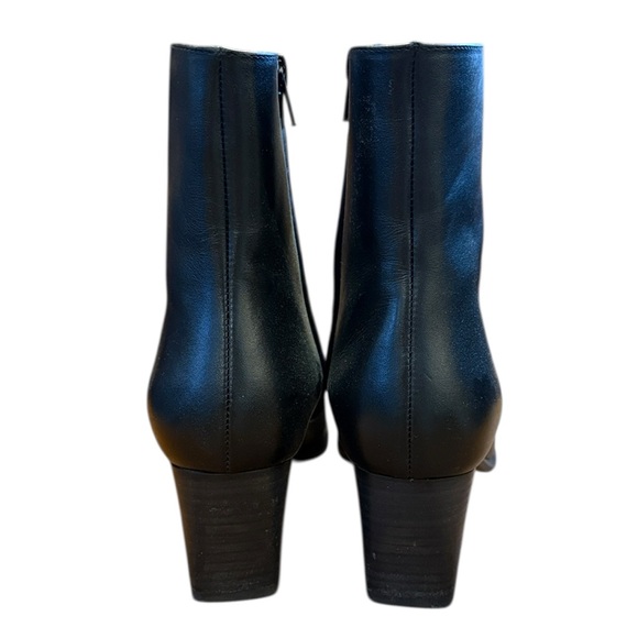 Banana Republic Black Lucca Leather Ankle Boot Italy 2.5” Heel Side Zipper 9 - Picture 7 of 16